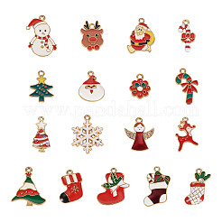 30Pcs Christmas Theme Alloy Enamel Pendants&nbsp;FIND-TA0005-45
