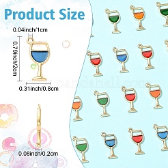 20Pcs 4 Colors Alloy Enamel Pendants&nbsp;ENAM-YW0006-15