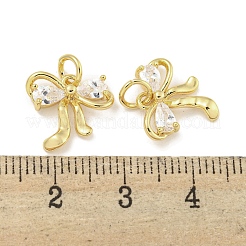 Brass with Clear Cubic Zirconia Charms with Jump Rings&nbsp;KK-Q820-09G