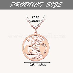 Stainless Steel Celestial Sun Moon and Star Pendant Necklace&nbsp;JN1058B