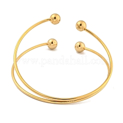 Ion Plating(IP) 304 Stainless Steel Wrap Cuff Bangle for Women&nbsp;BJEW-P331-17G