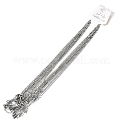 12Pcs 1.8MM 304 Stainless Steel Textured Twisted Chain Necklaces for Men Women&nbsp;NJEW-H093-20P-03