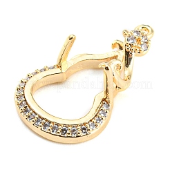 Brass Micro Pave Clear Cubic Zirconia Pendant Cabochon Settings&nbsp;KK-Q794-02B-G