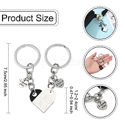 Matching Couple Resin Heart Keychain&nbsp;KEYC-YW00181-01