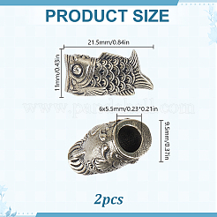2Pcs Brass European Beads&nbsp;KK-HY0004-63AS