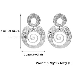 304 Stainless Steel Spiral Stud Dangle Earrings for Women&nbsp;WG2DEFF-01