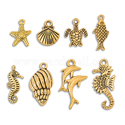 64Pcs 8 Styles Tibetan Style Alloy Pendants Sets&nbsp;TIBEP-SC0003-27