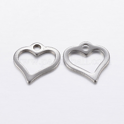 Tarnish Resistant 304 Stainless Steel Open Heart Charms&nbsp;STAS-F159-38P