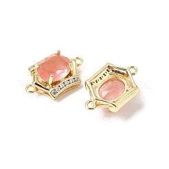 Brass Micro Pave Cubic Zirconia and Glass Links Connector Charms&nbsp;GL-CBA86BA-01G-E