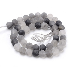 Natural Cloudy Quartz Beads Strands&nbsp;G-Q462-76-8mm