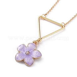 Flower Zinc Alloy Pendant Necklaces&nbsp;NJEW-JN02675