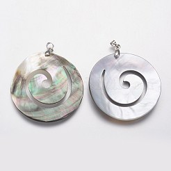 Black Lip Shell Pendants&nbsp;SSHEL-K022-04P