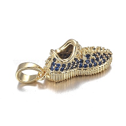 Brass Micro Blue Cubic Zirconia Pendants&nbsp;ZIRC-F120-063G