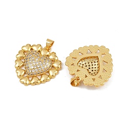 Brass Micro Pave Cubic Zirconia Pendants&nbsp;KK-C132-03G-G
