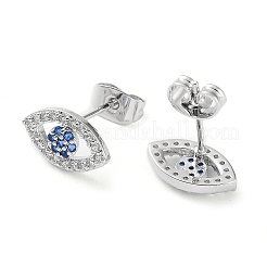Brass Micro Pave Cubic Zirconia Stud Earrings&nbsp;EJEW-P247-02P