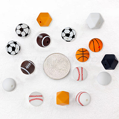 36Pcs 9 Style All Kinds of Sports Balls Silicone Beads&nbsp;SIL-HY0001-03