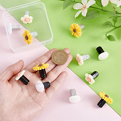 12Pcs 3 Styles Resin Flower Shell & Aluminium Alloy Tire Valve Stem Caps&nbsp;HJEW-NB00307