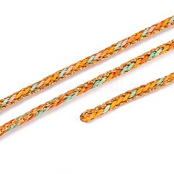 100M Segment Dyed Round Nylon & PET & Polyester Metallic Braided Cord&nbsp;OCOR-N009-01D