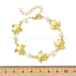 304 Stainless Steel & Shell Pearl Link Chains Bracelets for Women&nbsp;BJEW-JB13815-01