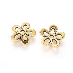 5-Petal Tibetan Style Alloy Flower Bead Caps&nbsp;LS-TIBEB-1064-AG-LF