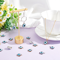 32Pcs 2 Colors Opaque Resin Evil Eye Pendants&nbsp;RESI-AR0001-21