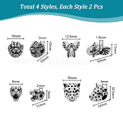 8Pcs 4 Styles 304 Stainless Steel Beads Sets&nbsp;STAS-UN0059-67