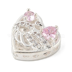 Brass Micro Pave Cubic Zirconia Beads&nbsp;KK-K297-32S