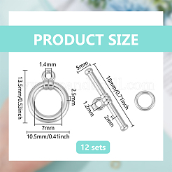 12Pcs Brass Toggle Clasps&nbsp;KK-BC0015-43P