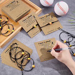 60Pcs Baseball Acrylic Braided Bead Bracelets&nbsp;BJEW-WA0001-05