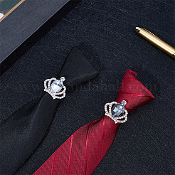 2Pcs 2 Colors Alloy Rhinestone Tie Clips&nbsp;FIND-CY0001-38A