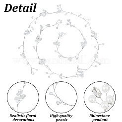1Pc Wedding Bridal Flower Pearl Headband Hair Vine&nbsp;OHAR-GO0001-07
