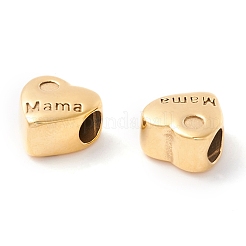 Mother's Day Ion Plating(IP) 304 Stainless Steel European Beads&nbsp;STAS-M298-10G