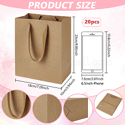 Rectangle Kraft Paper Gift Storage Bags with Handles&nbsp;CARB-WH0023