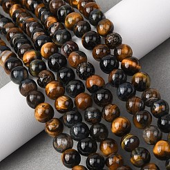 Natural Tiger Eye Beads Strands&nbsp;G-F591-18-8mm-08