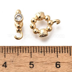 Brass Micro Pave Cubic Zirconia Tube Bails&nbsp;KK-M318-16G