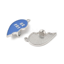 Alloy Red and Cornflower Blue Enamel Split Pendants&nbsp;PALLOY-V006-04P
