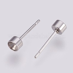Non-Tarnish 304 Stainless Steel Stud Earring Settings&nbsp;STAS-I088-H-04P