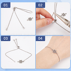 32Pcs 4 Colors Rack Plating Adjustable Brass Slider Bracelet Making&nbsp;KK-SP0001-79