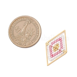 Glass Seed Beaded Connector Charms&nbsp;PALLOY-MZ01110