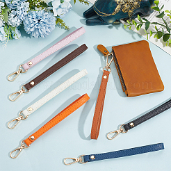 7Pcs 7 Colors PU Leather Wrist Strap Keychains&nbsp;KEYC-CL0001-28