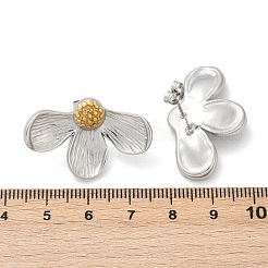 304 Stainless Steel Two Tone Stud Earrings&nbsp;EJEW-S265-09GP