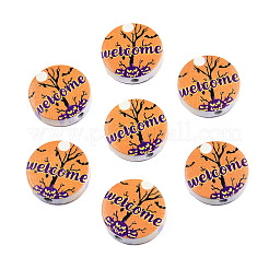 Halloween Printed Natural Wood Beads&nbsp;WOOD-T021-70