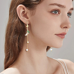 2 Pairs 304 Stainless Steel & Sterling Silver Dangle Stud Earrings&nbsp;EJEW-HS00011