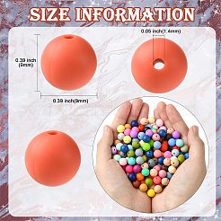 200Pcs Round Food Grade Eco-Friendly Silicone Beads&nbsp;SIL-CJ0001-90