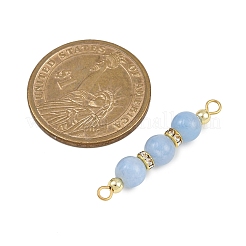5Pcs 5 Styles Natural Green Aventurine & Rose Quartz & Amethyst & Dyed White Jade & Citrine Round Beaded Connector Charms&nbsp;PALLOY-JF04361