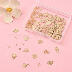 50Pcs Rack Plating Brass Filigree Charms&nbsp;KKC-YW0001-01
