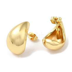 Rack Plating Brass Teardrop Stud Earrings&nbsp;X-EJWE-Q766-03G