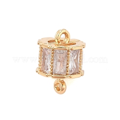 Brass Connector Charms with Clear Glass&nbsp;KK-B100-023G