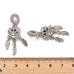 Rack Plating Alloy Colorful Rhinestone European Dangle Charms&nbsp;FIND-Q115-03P