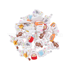 24Pcs 6 Styles Music Theme Opaque Resin Pendants&nbsp;RESI-FH0001-50